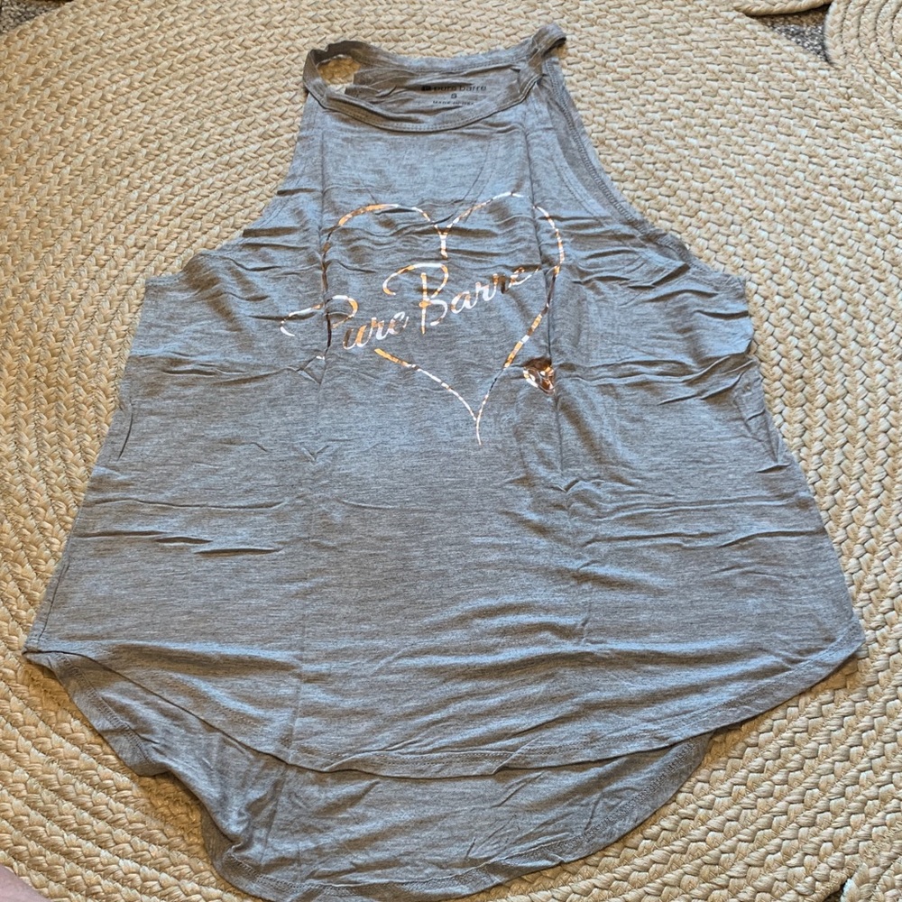 Pure Barre Tank Top with Rose Gold Heart Design